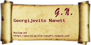 Georgijevits Nanett névjegykártya