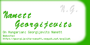 nanett georgijevits business card